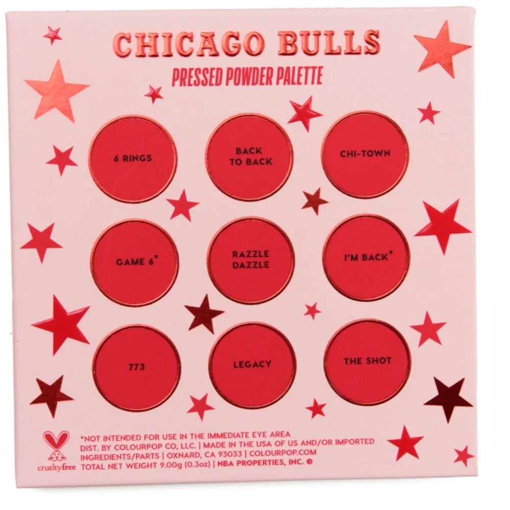 ColourPop x NBA Chicago Bulls Eyeshadow Palette LE NIB